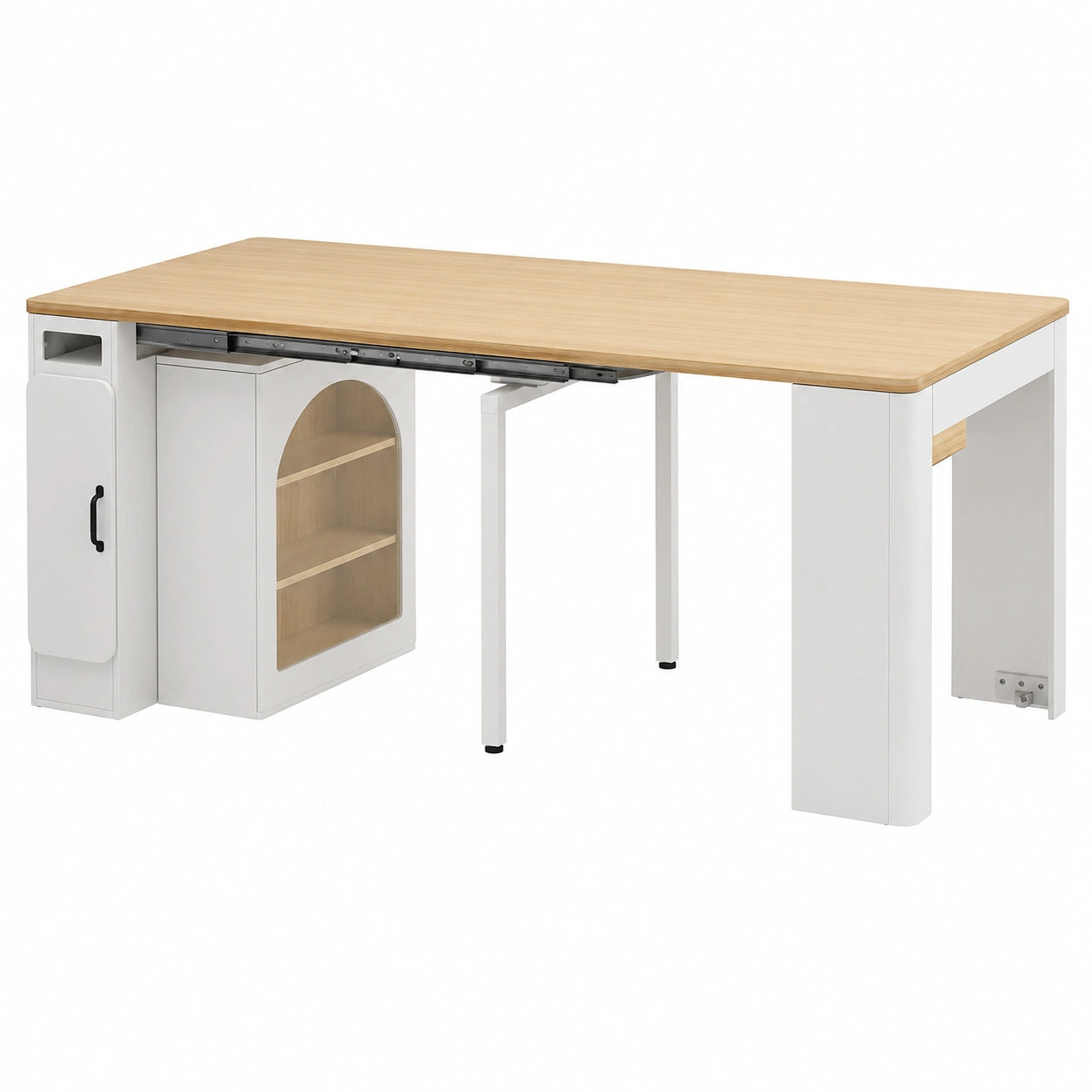 Bartisch – für 4 Personen, moderner Stil, ausziehbar, drehbar, mit Stauraum, mit LED-Beleuchtung