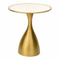 Beistelltisch – 46 × 36 × 36 cm, runde Form, Gold