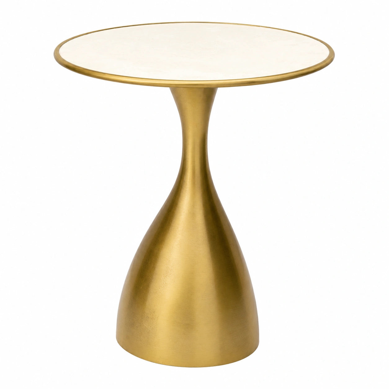 Beistelltisch – 46 × 36 × 36 cm, runde Form, Gold