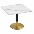 Esstisch – für 2 Personen, 80 × 60 cm, moderner Stil, rechteckige Form, aus Holz, Gold, für Esszimmer, Küche und Büro
