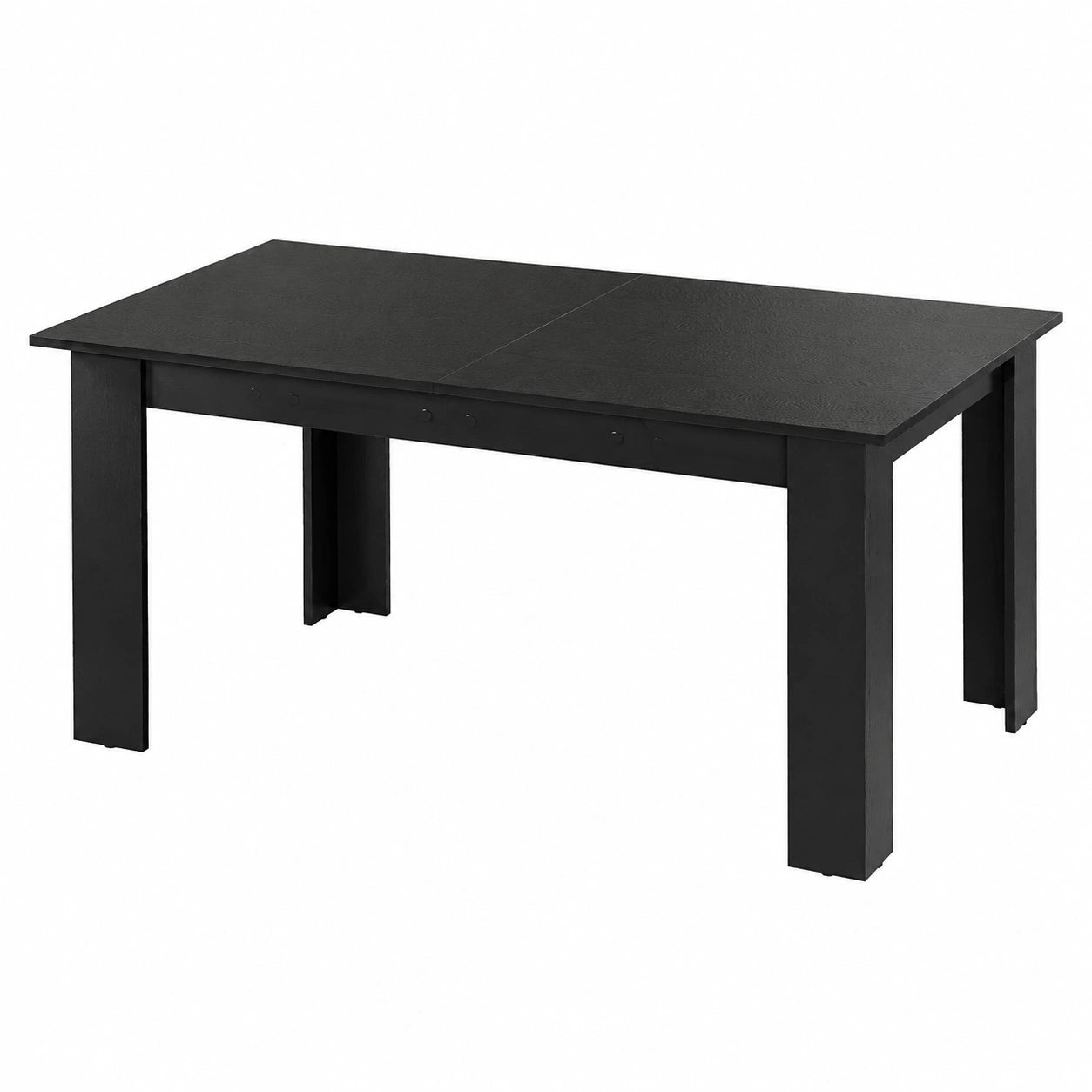 Esstisch – für 4–6 Personen, 158 × 70 cm, rechteckige Form, ausziehbar, Schwarz, für Esszimmer und Küche
