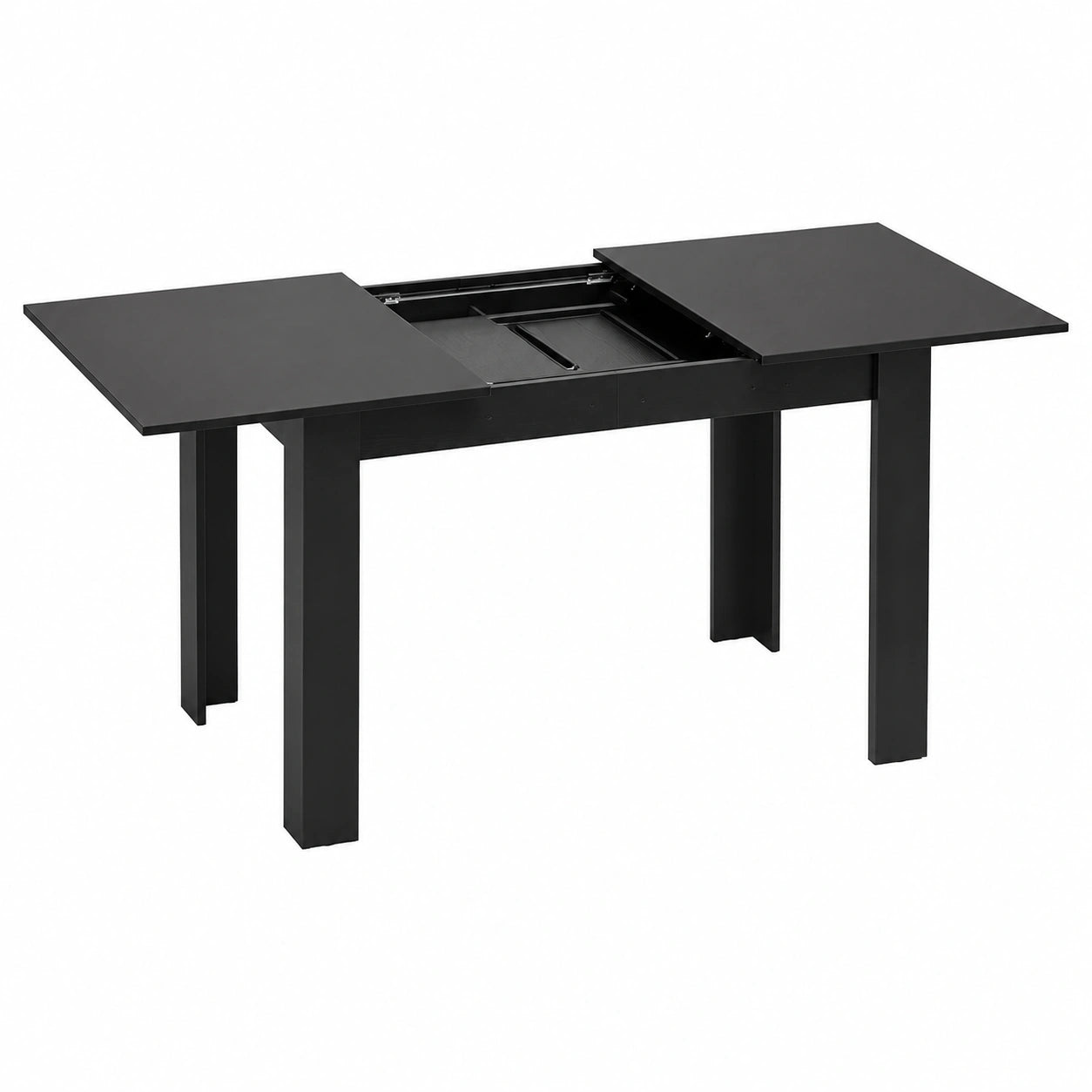 Esstisch – für 4–8 Personen, 158 × 70 cm, moderner Stil, ausziehbar, aus Holz, Schwarz, für Esszimmer und Küche