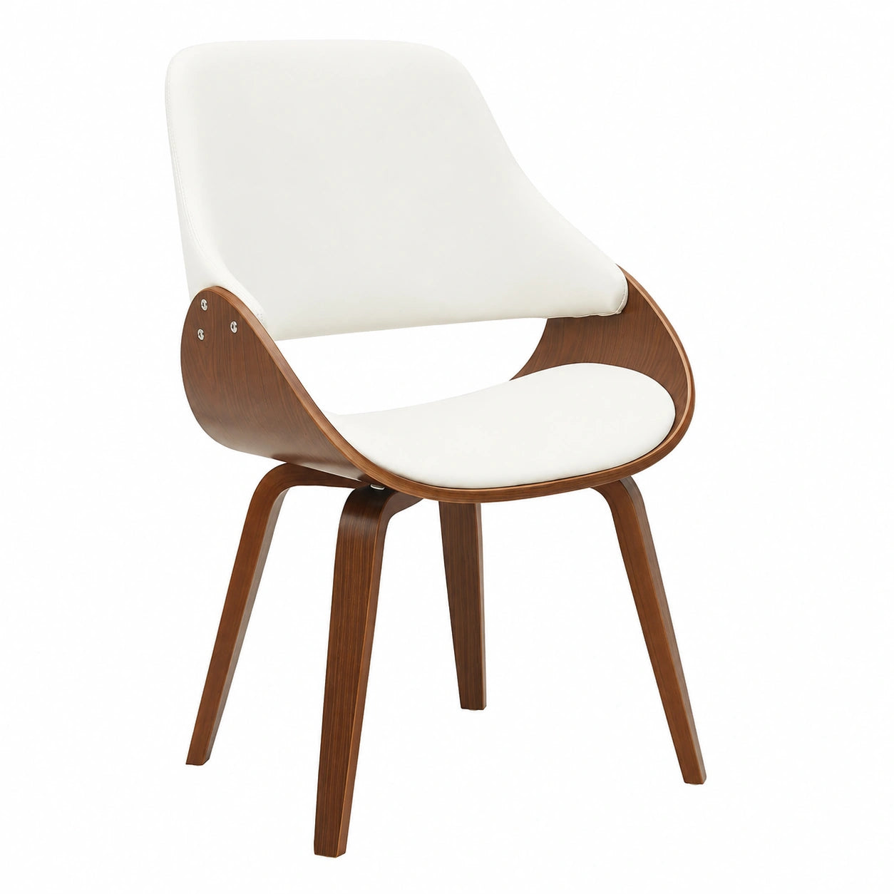 Esszimmerstühle – 2er-Set, gepolstert, mit Armlehnen, mit Rückenlehne, aus Kunstleder, Walnuss