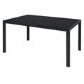 Gartentisch – 180 × 90 cm, aus Aluminium und Holz, Anthrazit und Schwarz