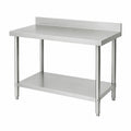 Tisch – 120 × 60 × 85 cm, mit Ablagen, aus Edelstahl