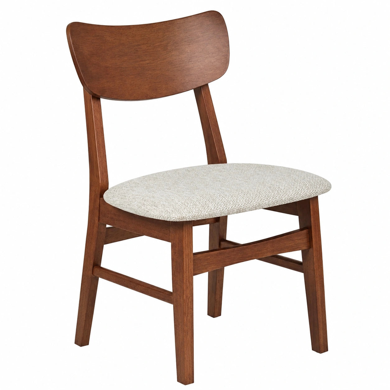 Esszimmerstuhl – 2er-Set, mit Armlehnen, aus Holz, Braun und Beige