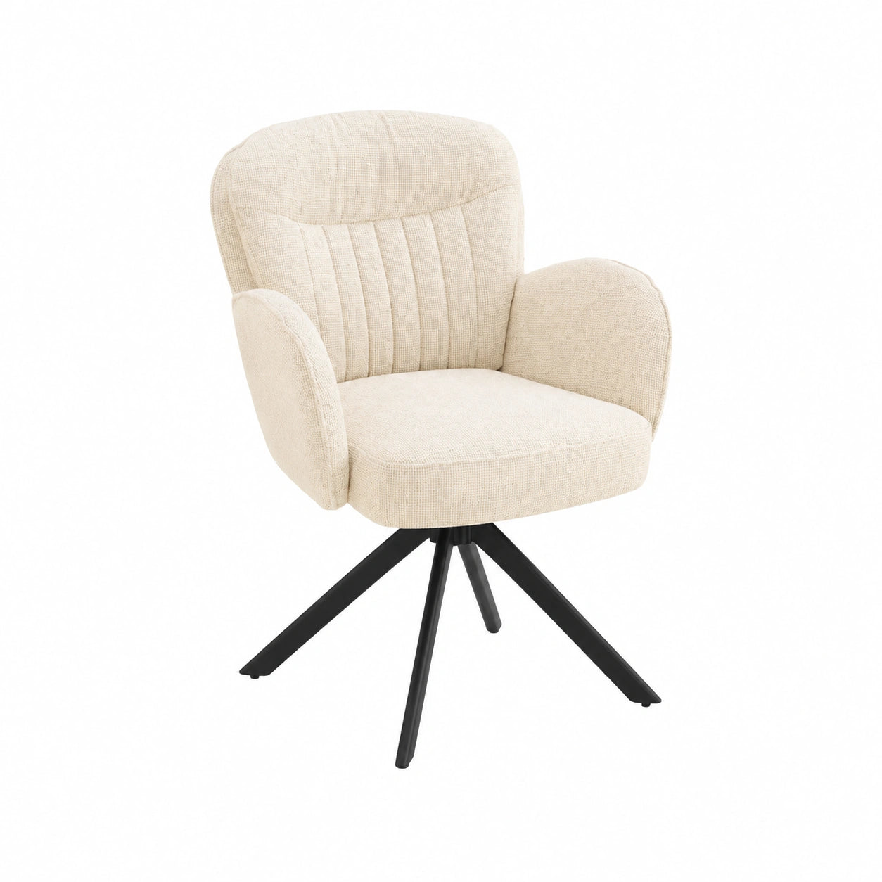 Esszimmerstühle – 4er-Set, drehbar, gepolstert, mit Armlehnen, mit Rückenlehne, Beige, für Esszimmer und Küche