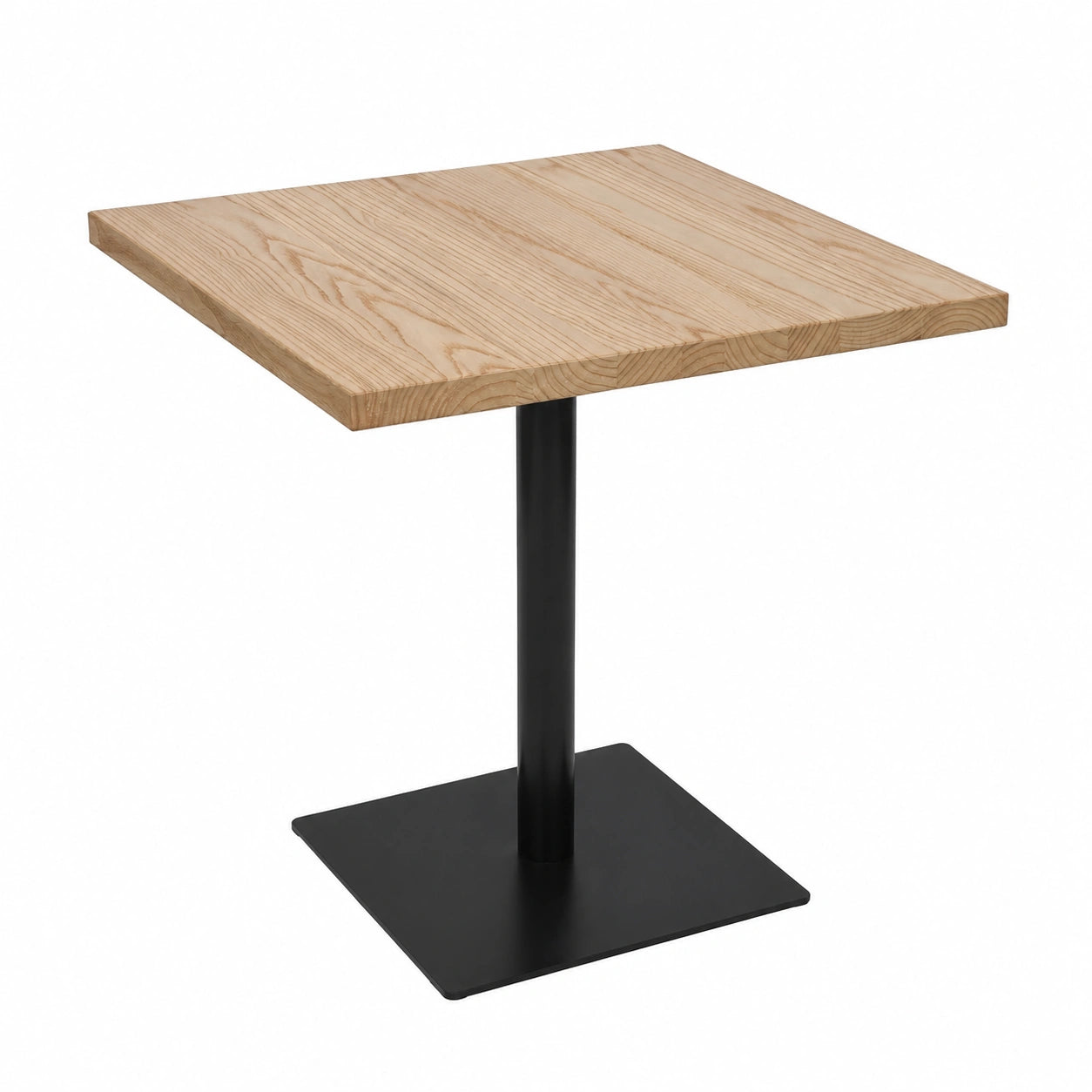 Tisch – 70 × 70 cm, Industriestil, aus Massivholz und Metall, Hellbraun