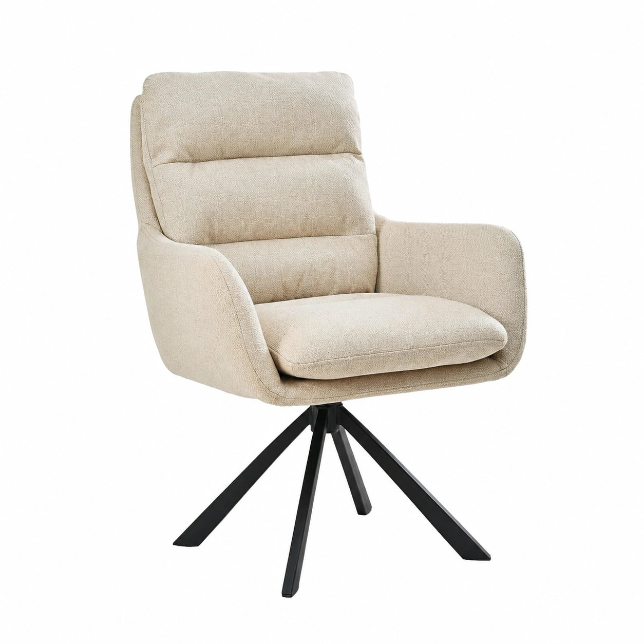 Esszimmerstuhl – drehbar, mit Armlehnen, mit Rückenlehne, Beige