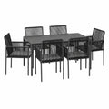 Gartenstühle – 54 × 60,5 × 83,5 cm, gepolstert, aus Rattan und Stahl, Schwarz, für Garten und Terrasse