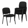 Büromöbel – 5er-Set, mit Armlehnen, stapelbar, Schwarz, für Büro