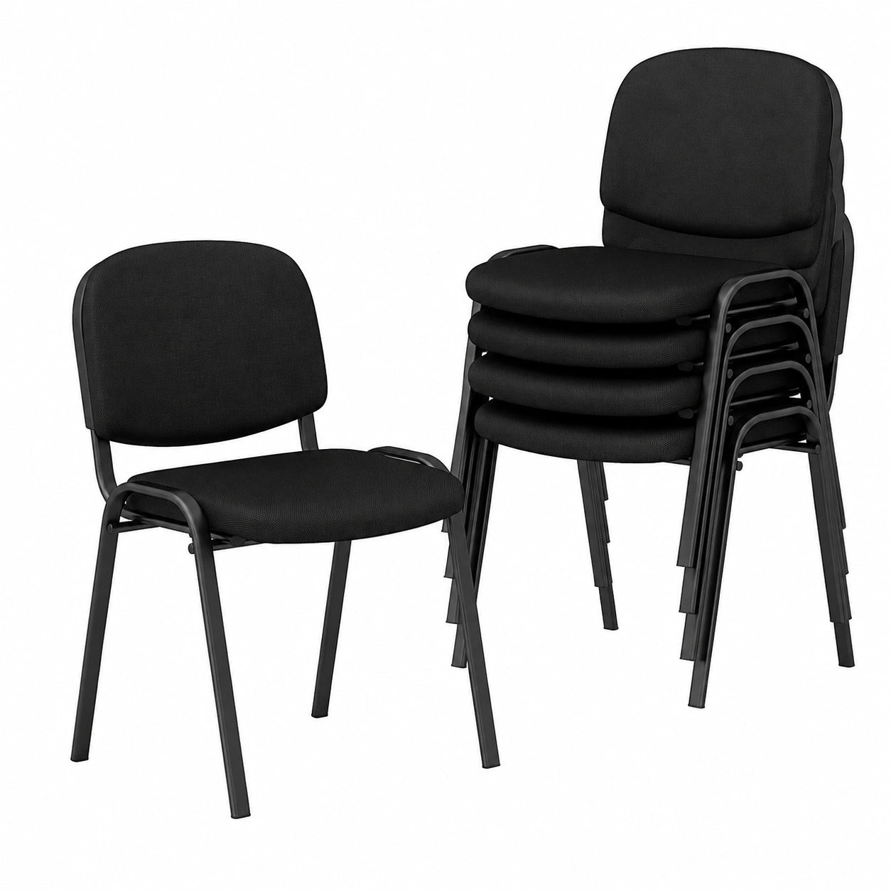 Büromöbel – 5er-Set, mit Armlehnen, stapelbar, Schwarz, für Büro