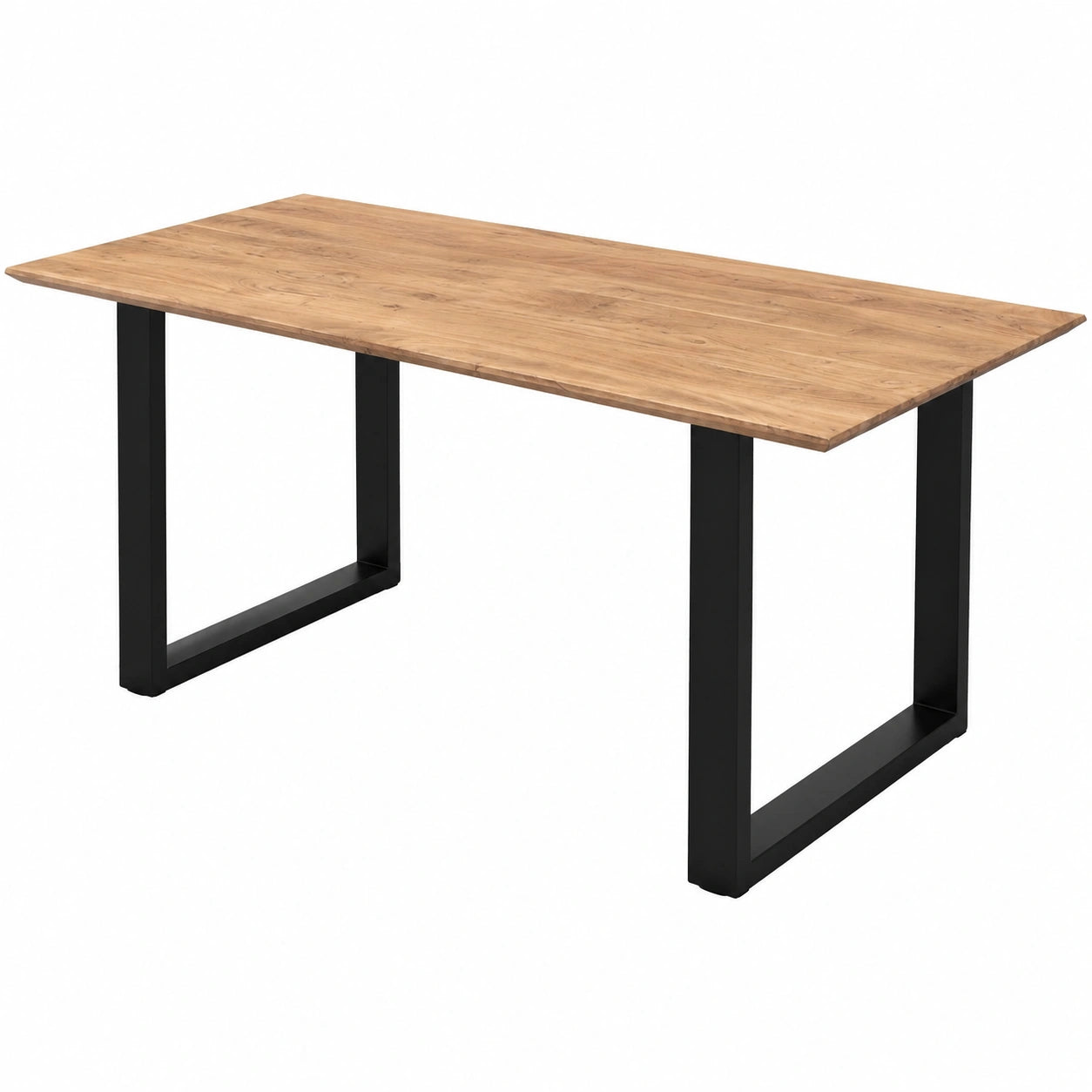 Esstisch – 180 × 90 cm, Schwarz und Naturfarben
