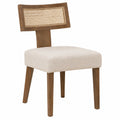 Esszimmerstühle – 2er-Set, gepolstert, mit Rückenlehne, aus Rattan und Leinen, Beige, für Esszimmer, Küche und Wohnzimmer