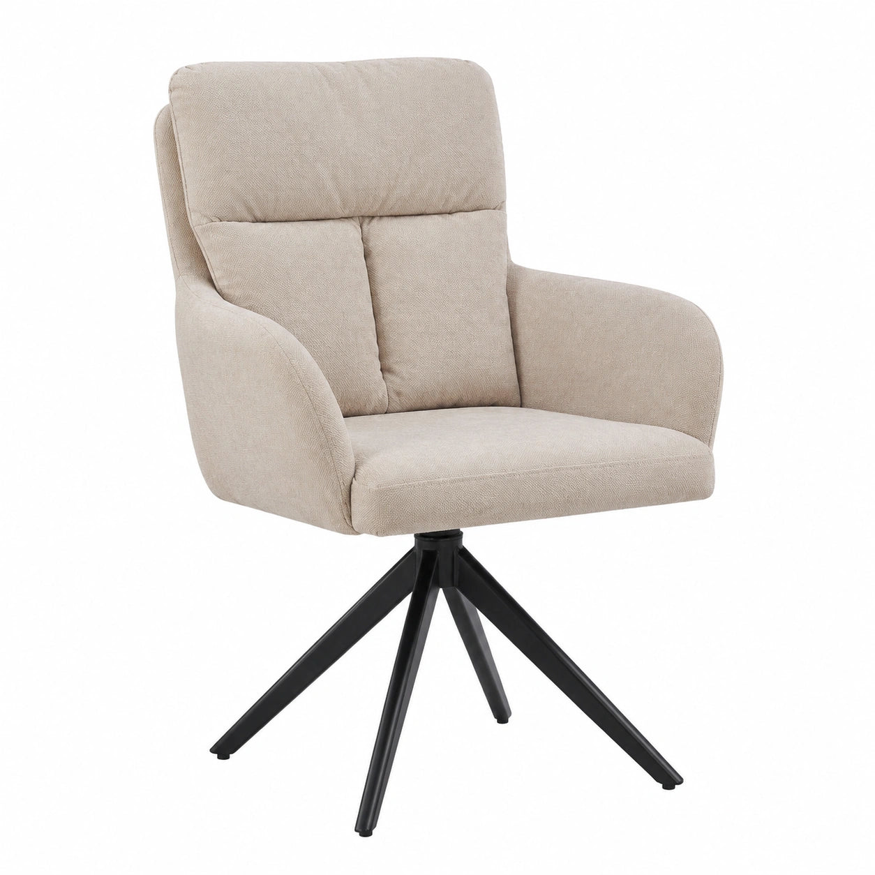 Esszimmerstühle – moderner Stil, drehbar, gepolstert, mit Armlehnen, mit Rückenlehne, Beige