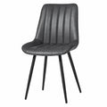 Esszimmerstühle – 4er-Set, gepolstert, mit Rückenlehne, aus Kunstleder, Schwarz