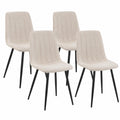 Esszimmerstuhl – 4er-Set, moderner Stil, gepolstert, aus Stoff, Beige, für Esszimmer