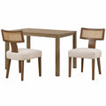 Küchenstühle – 2er-Set, gepolstert, mit Rückenlehne, aus Rattan und Holz, Beige, für Wohnzimmer